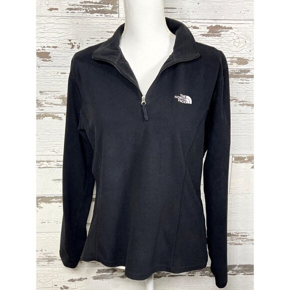 NORTH Face 1/4 Zip TKA 100 Fleece Pullover Black L EUC - Picture 2 of 6